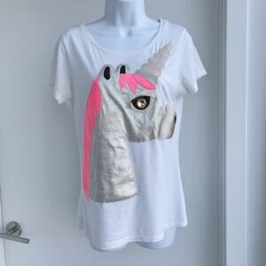 Nil & Mon Unisex Unicorn White T-shirt (S)